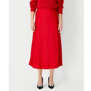 Ann Taylor Petite Bias Midi Slip Skirt Jubilee Women's Medium